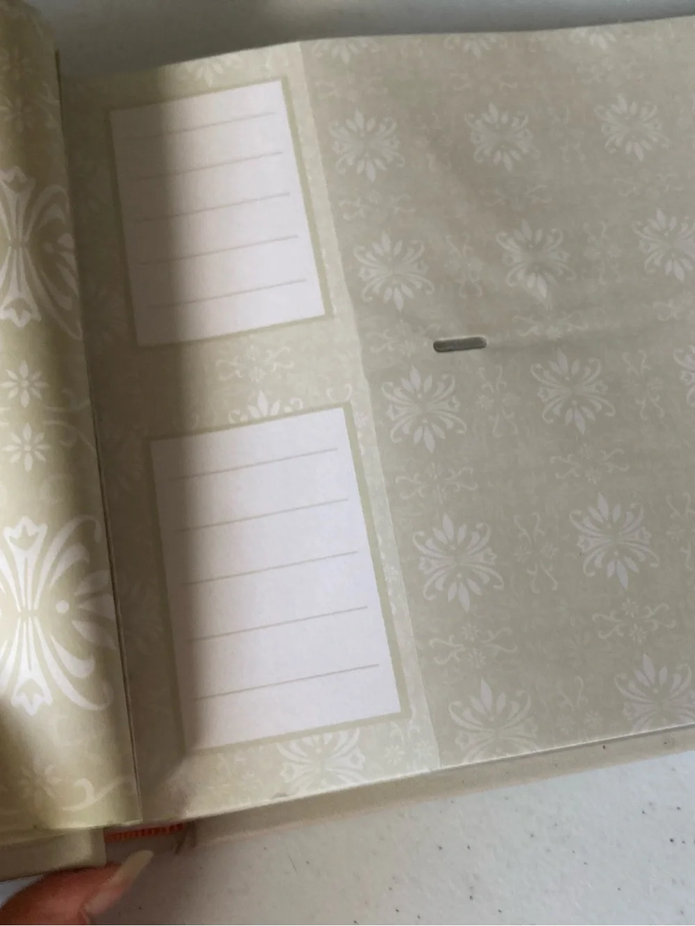 Ivory Wedding Photo Album Ashley Oval 2007 w/Embroidered Decorative Accents